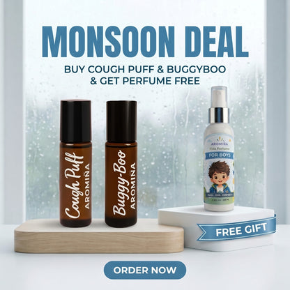 Aromiña Monsoon Bundle – Bug Shield + Cough Support + Free Kids Perfume